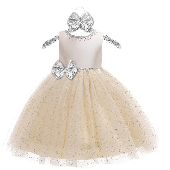 NWT Beautiful Sparkling Bling Rhinestone Sequins Christmas Or Flower Gir… - Picture 3 of 16